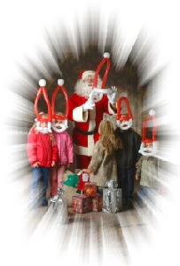 Weihnachtsprogramm Santa Claus mit Ballons